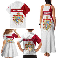 Denmark Family Matching Tank Maxi Dress and Hawaiian Shirt with Cityscape Print and Royal Coat of Arms Design