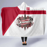 Denmark Hooded Blanket with Cityscape Print and Royal Coat of Arms Design