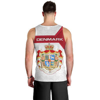 Denmark Men Tank Top with Cityscape Print and Royal Coat of Arms Design