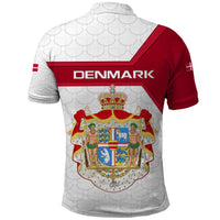 Denmark Polo Shirt with Cityscape Print and Royal Coat of Arms Design