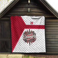 Denmark Quilt with Cityscape Print and Royal Coat of Arms Design