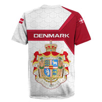 Denmark Rugby Jersey with Cityscape Print and Royal Coat of Arms Design