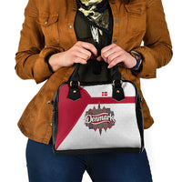 Denmark Shoulder Handbag with Cityscape Print and Royal Coat of Arms Design