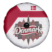 Denmark Spare Tire Cover with Cityscape Print and Royal Coat of Arms Design
