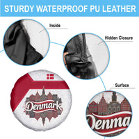 Denmark Spare Tire Cover with Cityscape Print and Royal Coat of Arms Design