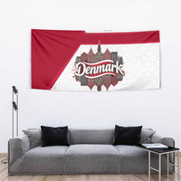 Denmark Tapestry with Cityscape Print and Royal Coat of Arms Design
