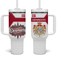 Denmark Tumbler With Handle with Cityscape Print and Royal Coat of Arms Design