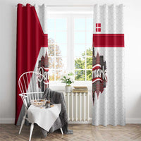 Denmark Window Curtain with Cityscape Print and Royal Coat of Arms Design