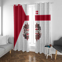 Denmark Window Curtain with Cityscape Print and Royal Coat of Arms Design