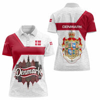 Denmark Women Polo Shirt with Cityscape Print and Royal Coat of Arms Design