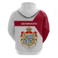 Denmark Zip Hoodie with Cityscape Print and Royal Coat of Arms Design