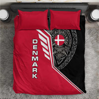 Denmark Flag Bedding Set with Viking Rune Pattern and Nordic Crest Design - Wonder Print Shop