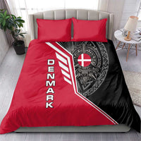 Denmark Flag Bedding Set with Viking Rune Pattern and Nordic Crest Design - Wonder Print Shop