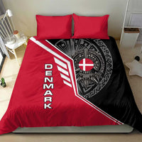 Denmark Flag Bedding Set with Viking Rune Pattern and Nordic Crest Design - Wonder Print Shop