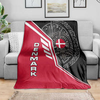 Denmark Flag Blanket with Viking Rune Pattern and Nordic Crest Design - Wonder Print Shop
