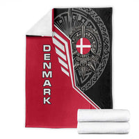 Denmark Flag Blanket with Viking Rune Pattern and Nordic Crest Design - Wonder Print Shop