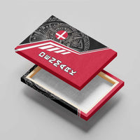 Denmark Flag Canvas Wall Art with Viking Rune Pattern and Nordic Crest Design - Wonder Print Shop