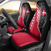 Denmark Flag Car Seat Cover with Viking Rune Pattern and Nordic Crest Design - Wonder Print Shop