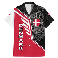 Denmark Flag Family Matching Mermaid Dress and Hawaiian Shirt with Viking Rune Pattern and Nordic Crest Design - Wonder Print Shop