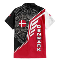 Denmark Flag Family Matching Mermaid Dress and Hawaiian Shirt with Viking Rune Pattern and Nordic Crest Design - Wonder Print Shop