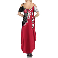 Denmark Flag Family Matching Summer Maxi Dress and Hawaiian Shirt with Viking Rune Pattern and Nordic Crest Design - Wonder Print Shop