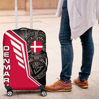 Denmark Flag Luggage Cover with Viking Rune Pattern and Nordic Crest Design - Wonder Print Shop