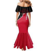 Denmark Flag Mermaid Dress with Viking Rune Pattern and Nordic Crest Design - Wonder Print Shop