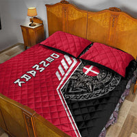 Denmark Flag Quilt Bed Set with Viking Rune Pattern and Nordic Crest Design - Wonder Print Shop