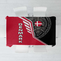 Denmark Flag Tablecloth with Viking Rune Pattern and Nordic Crest Design - Wonder Print Shop