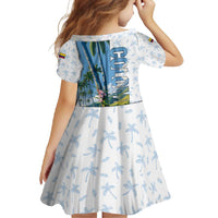 Colombia Palm Tree Landscape Family Matching Off Shoulder Maxi Dress and Hawaiian Shirt with Tropical Flowers and Blue Sky Design - Wonder Print Shop