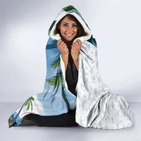 Colombia Palm Tree Landscape Hooded Blanket with Tropical Flowers and Blue Sky Design - Wonder Print Shop