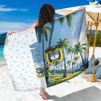 Colombia Palm Tree Landscape Sarong with Tropical Flowers and Blue Sky Design - Wonder Print Shop