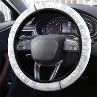 Colombia Palm Tree Landscape Steering Wheel Cover with Tropical Flowers and Blue Sky Design - Wonder Print Shop