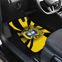 Colombia Heritage Car Mats with Yellow Black Flag Map and City Street Art - Wonder Print Shop