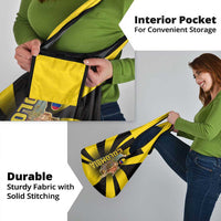 Colombia Heritage Grocery Bag with Yellow Black Flag Map and City Street Art - Wonder Print Shop