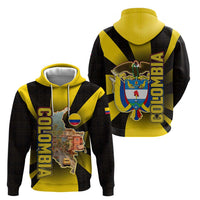 Colombia Heritage Hoodie with Yellow Black Flag Map and City Street Art - Wonder Print Shop