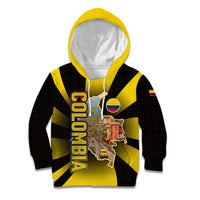 Colombia Heritage Kid Hoodie with Yellow Black Flag Map and City Street Art - Wonder Print Shop