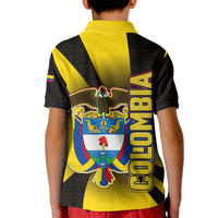 Colombia Heritage Kid Polo Shirt with Yellow Black Flag Map and City Street Art - Wonder Print Shop