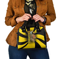 Colombia Heritage Shoulder Handbag with Yellow Black Flag Map and City Street Art - Wonder Print Shop