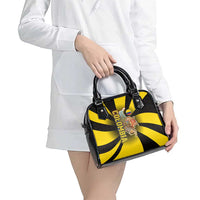 Colombia Heritage Shoulder Handbag with Yellow Black Flag Map and City Street Art - Wonder Print Shop