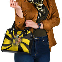Colombia Heritage Shoulder Handbag with Yellow Black Flag Map and City Street Art - Wonder Print Shop