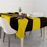 Colombia Heritage Tablecloth with Yellow Black Flag Map and City Street Art - Wonder Print Shop