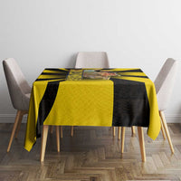 Colombia Heritage Tablecloth with Yellow Black Flag Map and City Street Art - Wonder Print Shop
