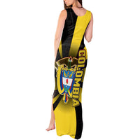 Colombia Heritage Tank Maxi Dress with Yellow Black Flag Map and City Street Art - Wonder Print Shop