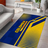 Colombia Flag Colors Area Rug with National Crest and Libertad y Orden Motto Design - Wonder Print Shop