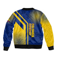 Colombia Flag Colors Bomber Jacket with National Crest and Libertad y Orden Motto Design - Wonder Print Shop
