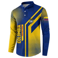 Colombia Flag Colors Button Sweatshirt with National Crest and Libertad y Orden Motto Design - Wonder Print Shop