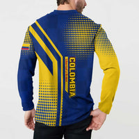 Colombia Flag Colors Button Sweatshirt with National Crest and Libertad y Orden Motto Design - Wonder Print Shop