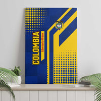 Colombia Flag Colors Canvas Wall Art with National Crest and Libertad y Orden Motto Design - Wonder Print Shop