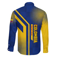 Colombia Flag Colors Family Matching Off Shoulder Short Dress and Hawaiian Shirt with National Crest and Libertad y Orden Motto Design - Wonder Print Shop